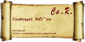 Csaknyai Róza névjegykártya
