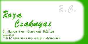 roza csaknyai business card